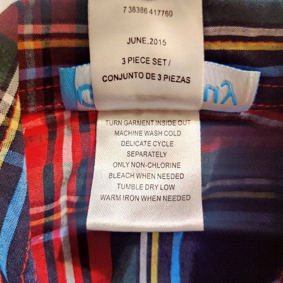 🧮6/$20 Great Guy Boys Plaid Button Up Dress Shirt Sz. 18 mos - Picture 6 of 7